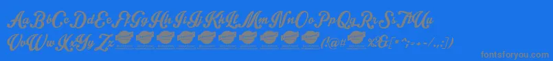 Intriquescript-Schriftart – Graue Schriften auf blauem Hintergrund