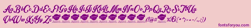 Police Intriquescript – polices violettes sur fond rose