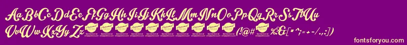 Intriquescript Font – Yellow Fonts on Purple Background