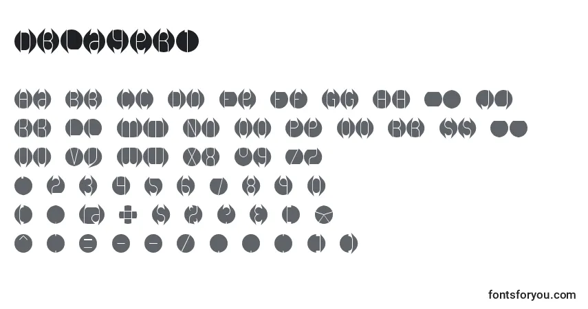 Schriftart Dblayer1 – Alphabet, Zahlen, spezielle Symbole