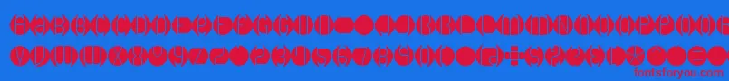 Dblayer1 Font – Red Fonts on Blue Background