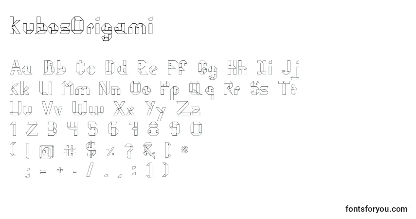Schriftart KubosOrigami – Alphabet, Zahlen, spezielle Symbole