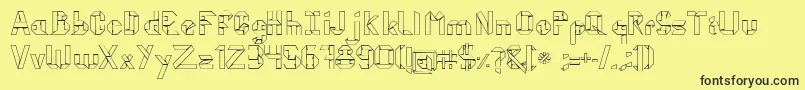 KubosOrigami Font – Black Fonts on Yellow Background
