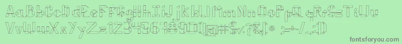 KubosOrigami Font – Gray Fonts on Green Background