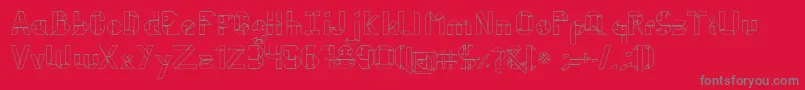 フォントKubosOrigami – 赤い背景に灰色の文字