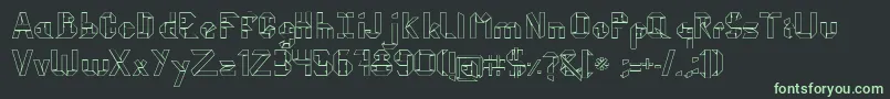 KubosOrigami Font – Green Fonts on Black Background