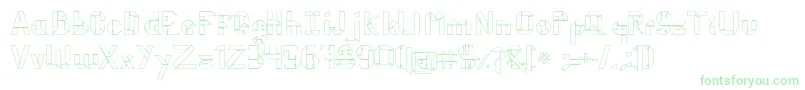 KubosOrigami-fontti – vihreät fontit valkoisella taustalla