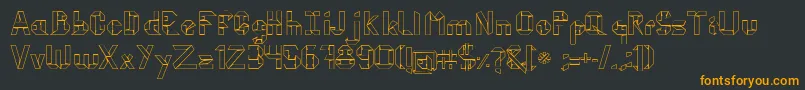 フォントKubosOrigami – 黒い背景にオレンジの文字