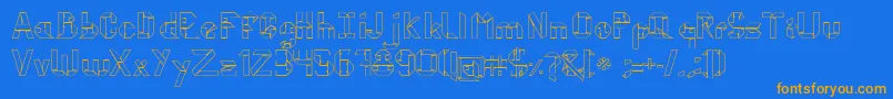 Weitere Informationen zur KubosOrigami-Schriftart KubosOrigami-Schriftart – Orangefarbene Schriften auf blauem Hintergrund