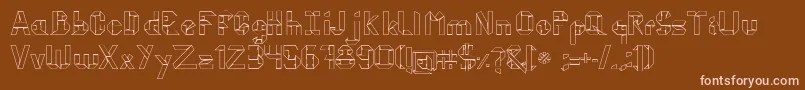 フォントKubosOrigami – 茶色の背景にピンクのフォント