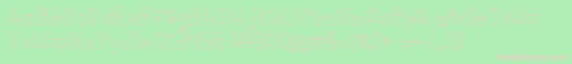 KubosOrigami-fontti – vaaleanpunaiset fontit vihreällä taustalla