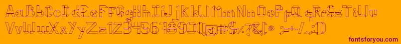 KubosOrigami-fontti – violetit fontit oranssilla taustalla
