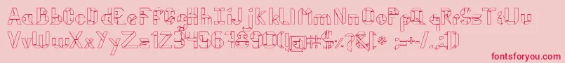 KubosOrigami-fontti – punaiset fontit vaaleanpunaisella taustalla