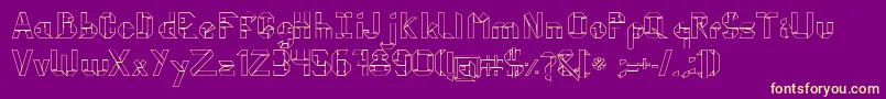 KubosOrigami-fontti – keltaiset fontit violetilla taustalla