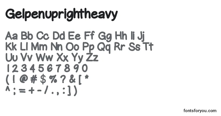 A fonte Gelpenuprightheavy – alfabeto, números, caracteres especiais