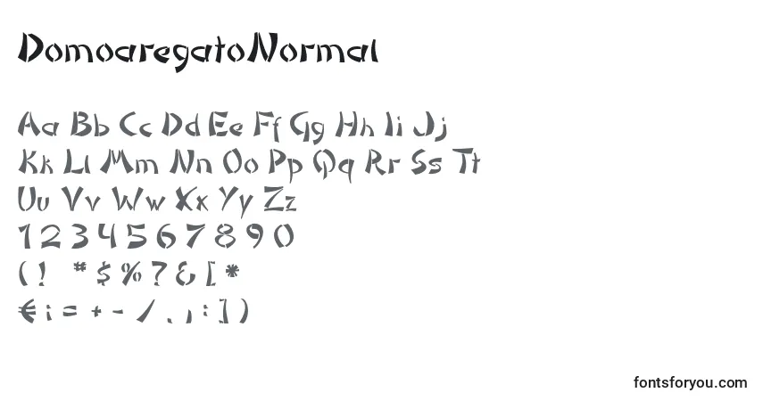 Czcionka DomoaregatoNormal – alfabet, cyfry, specjalne znaki