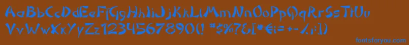 DomoaregatoNormal Font – Blue Fonts on Brown Background