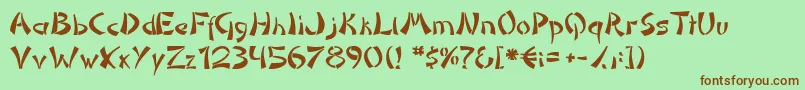 DomoaregatoNormal Font – Brown Fonts on Green Background