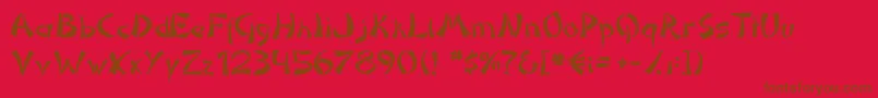 DomoaregatoNormal Font – Brown Fonts on Red Background