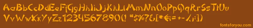 DomoaregatoNormal Font – Orange Fonts on Brown Background