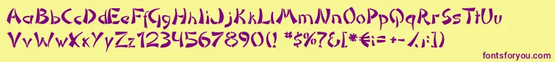 DomoaregatoNormal Font – Purple Fonts on Yellow Background