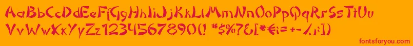 フォントDomoaregatoNormal – オレンジの背景に赤い文字