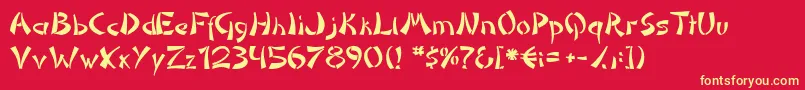 DomoaregatoNormal Font – Yellow Fonts on Red Background