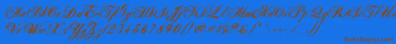 AntonellaScriptXBold Font – Brown Fonts on Blue Background