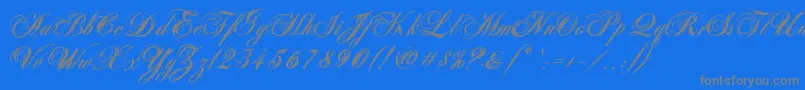 AntonellaScriptXBold-Schriftart – Graue Schriften auf blauem Hintergrund