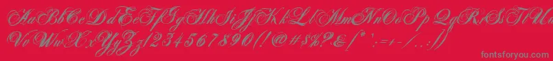 Czcionka AntonellaScriptXBold – szare czcionki na czerwonym tle