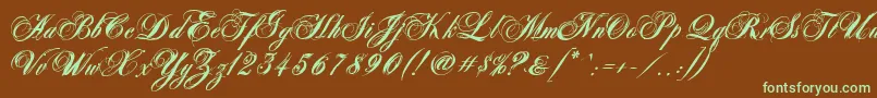 AntonellaScriptXBold Font – Green Fonts on Brown Background