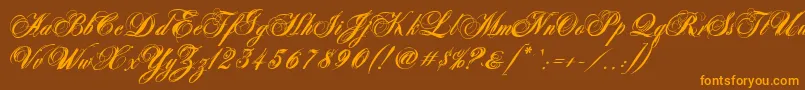 AntonellaScriptXBold Font – Orange Fonts on Brown Background