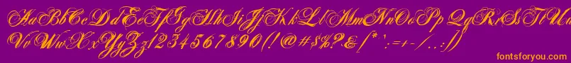 AntonellaScriptXBold Font – Orange Fonts on Purple Background