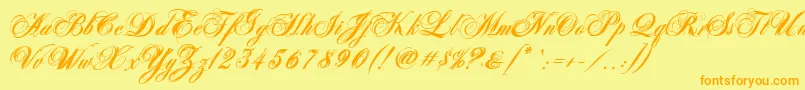 AntonellaScriptXBold Font – Orange Fonts on Yellow Background