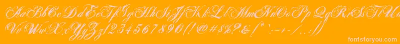 AntonellaScriptXBold-fontti – vaaleanpunaiset fontit oranssilla taustalla