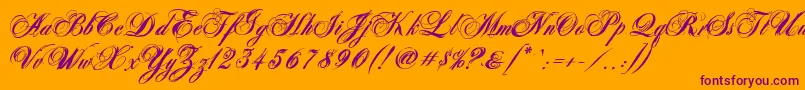 AntonellaScriptXBold Font – Purple Fonts on Orange Background