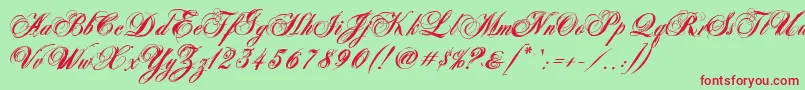 AntonellaScriptXBold Font – Red Fonts on Green Background