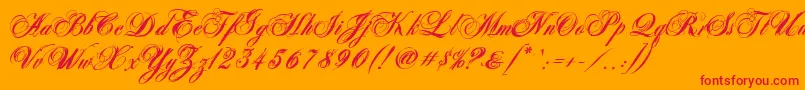 AntonellaScriptXBold Font – Red Fonts on Orange Background