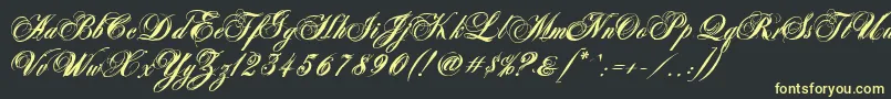 Шрифт AntonellaScriptXBold – жёлтые шрифты на чёрном фоне