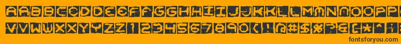 Mima4x4o-Schriftart – Schwarze Schriften auf orangefarbenem Hintergrund