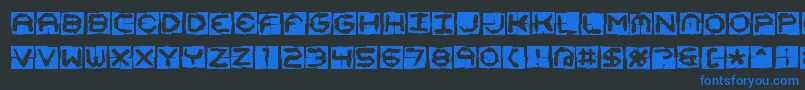 Mima4x4o Font – Blue Fonts on Black Background