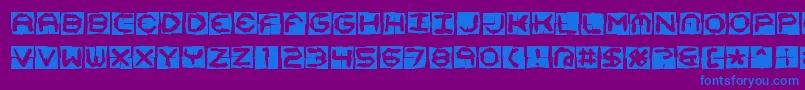 Шрифт Mima4x4o – синие шрифты на фиолетовом фоне