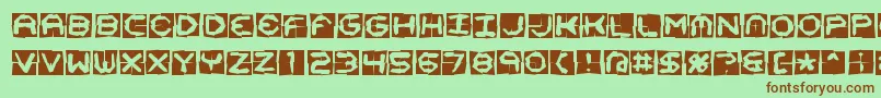 Mima4x4o Font – Brown Fonts on Green Background