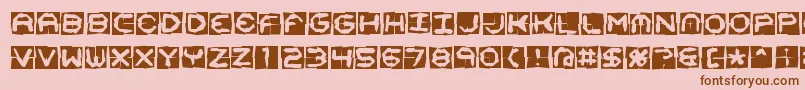 Mima4x4o-Schriftart – Braune Schriften auf rosa Hintergrund