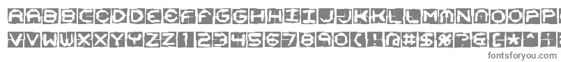 Mima4x4o-fontti – harmaat kirjasimet valkoisella taustalla