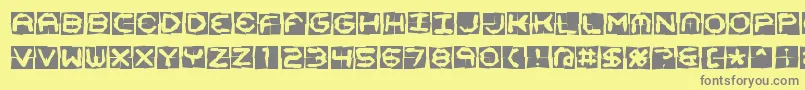 Шрифт Mima4x4o – серые шрифты на жёлтом фоне