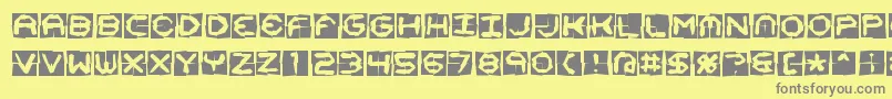 Mima4x4o Font – Gray Fonts on Yellow Background