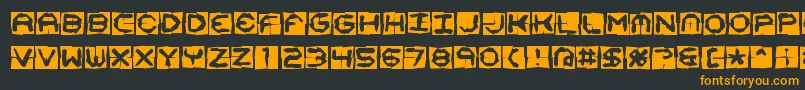 Шрифт Mima4x4o – оранжевые шрифты на чёрном фоне