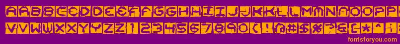 Mima4x4o Font – Orange Fonts on Purple Background