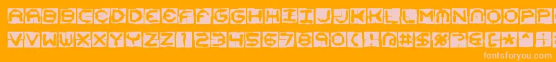 Mima4x4o Font – Pink Fonts on Orange Background